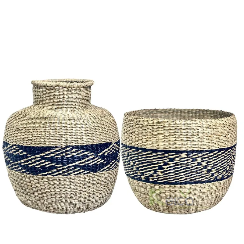 Rattan Export 2024 Seagrass Vases Collection Two Vases with Tradiontional Pattern - REX-8423091415-3