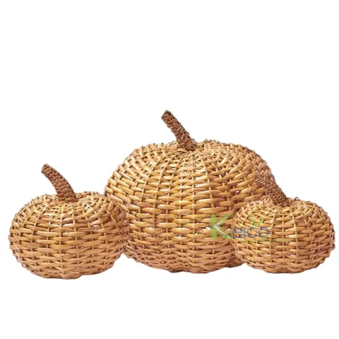Rattan Export Collection Sepia Color Flat Material – Pumpkin Decoration for Year End Festivals - REX-24100501