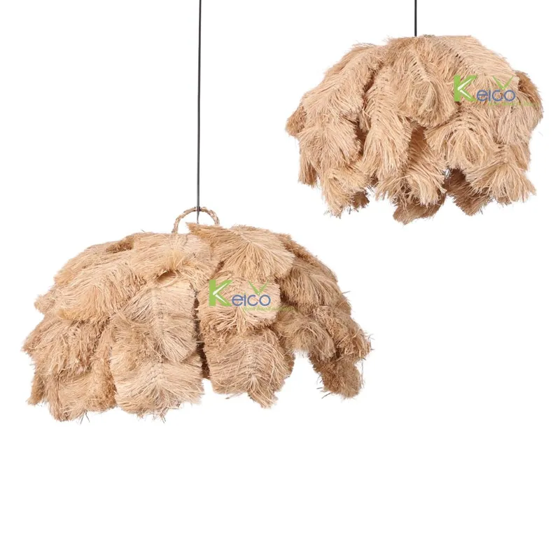 Rattan Export Lámpara colgante de hoja de plátano, 2 tamaños, estilo boho - REX-8423060201-2