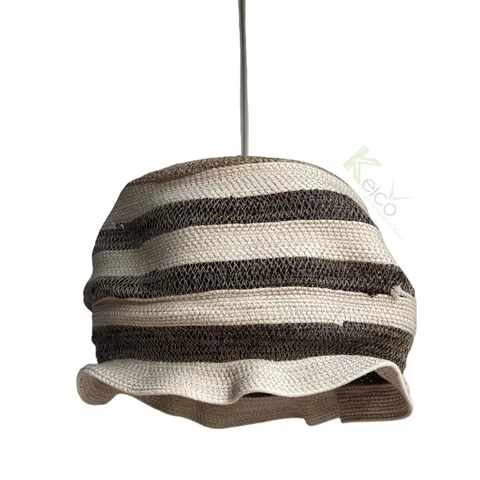 Rattan Export Wholesale Seagrass Pendant Light 2024 With Curved Line Customize Sizes and Colors - REX-8423060201-1-2-2
