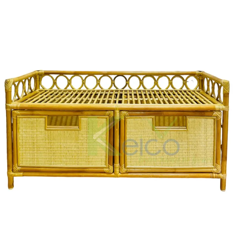 Rattan Export Grazioso mobile basso e lungo in rattan con 2 cassetti per bambini - REX-K23102401-1