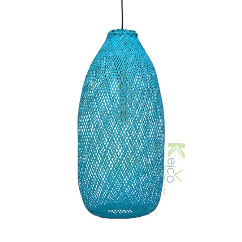 Rattan Export Pantalla de bambú azul de nuevo diseño para decoración de Vietnam ø30x60cm - REX-K237111443-1