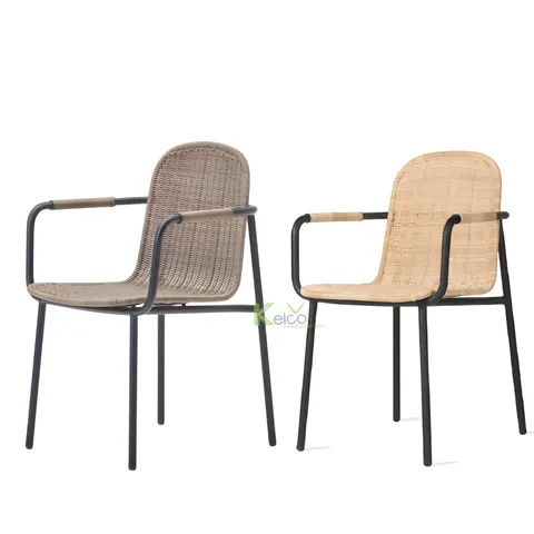 Rattan Export Nuova collezione outdoor – Sedia in rattan sintetico/rattan naturale in tonalità chiare e scure - REX-K2310312329-1