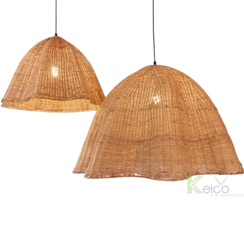 Rattan Export Gran lámpara de araña de ratán con forma de cúpula en 2 tamaños, fabricada en Vietnam KC24010901 - REX-84230602024