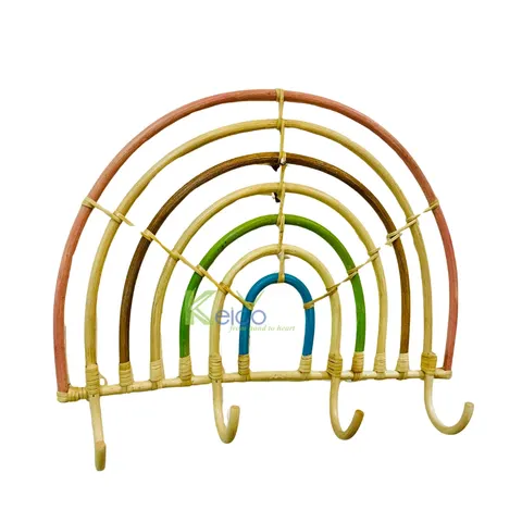 Rattan Export Estante colgante de ratán con forma de arcoíris y colores para decoración de pared - REX-8423082814-3-1