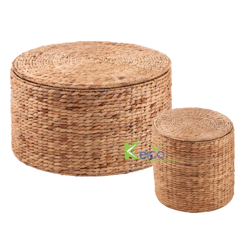 Rattan Export Bộ sưu tập ngoài trời mới – Bộ 2 đôn lục bình mộc mạc từ Việt Nam - REX-8423072107-1
