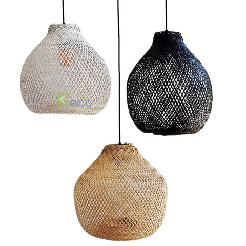 Rattan Export Round Rattan Pendant Light With 3 Colors (Black/ White/ Natural) Home Hotel Decor - REX-8423060201-1-1