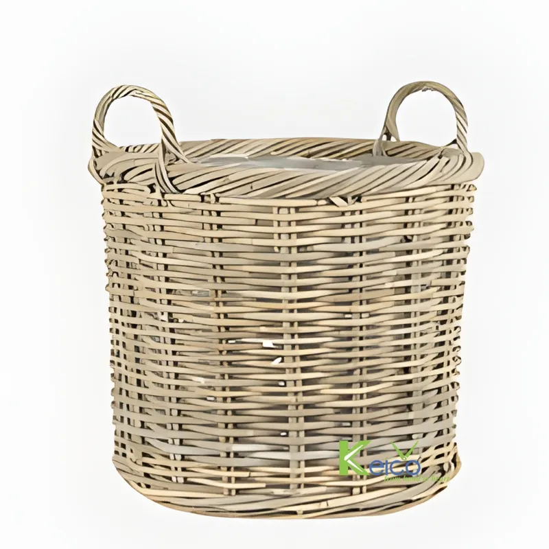 Rattan Export New Outdoor Collection 3 Sizes Rattan Plant Pots With Handle For Garden/Hall/Balcony…. - REX-8424030202-3