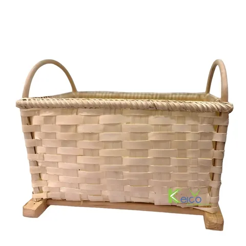 Rattan Export Special Case Of Wood Strip Basket With Handle For Storage Or Picnic - REX-K23102302-1