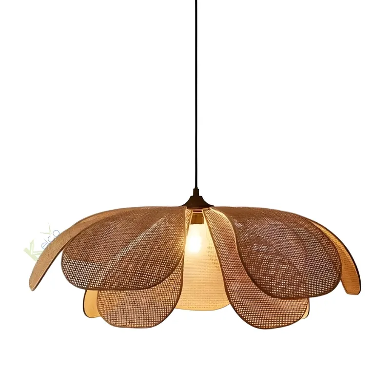 Rattan Export Boho Handmade Bamboo and Rattan Woven Pendant Light From Vietnam - REX-8423060202-2-1-1
