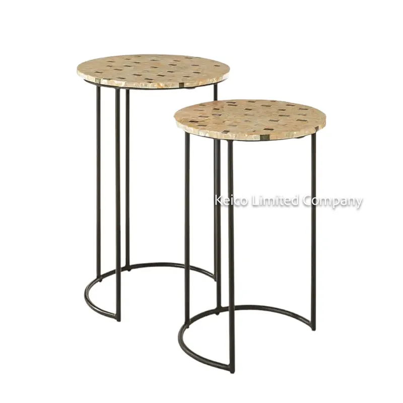 Rattan Export Tavolino laterale in madreperla, prodotto artigianale - REX-BKHTR2422127