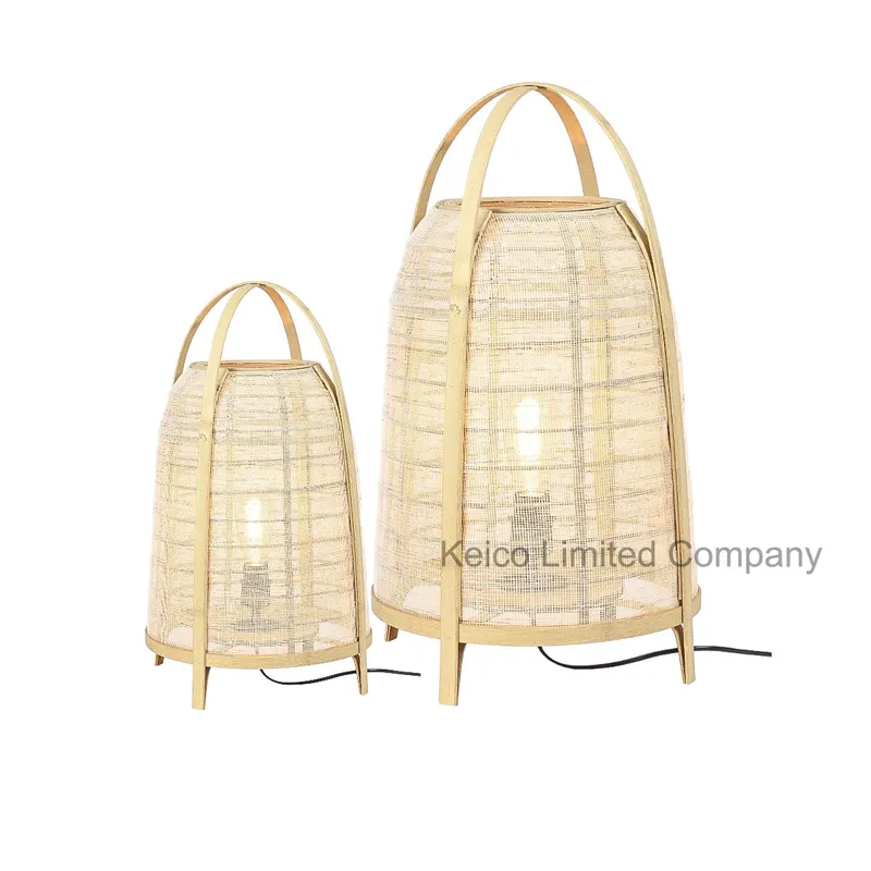 Rattan Export Natural linen bamboo table lamp eco-friendly - REX-DVB242151113
