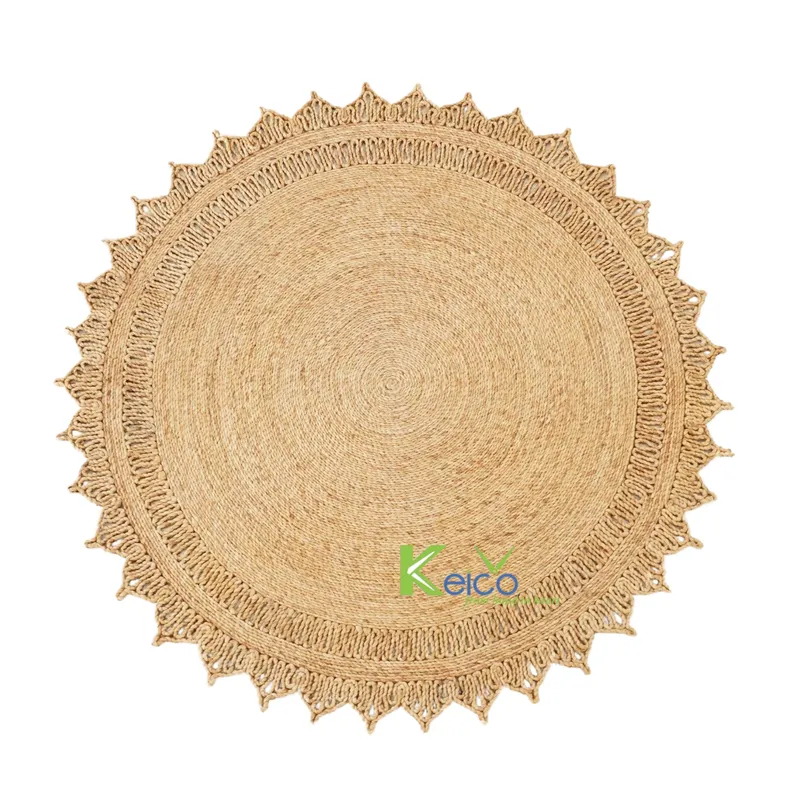 Rattan Export Alfombra tejida de hierba marina natural con forma de sol de alta calidad 1,8 m para decoración - REX-K2310203-1