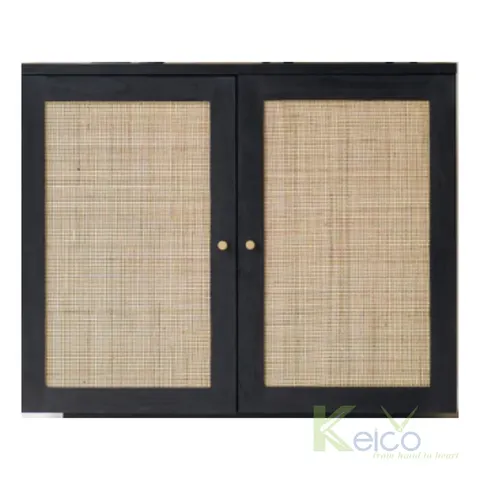 Rattan Export High Quality Rectangle Wood and Rattan Webbing Cabinet Doors from - REX-KC23122002
