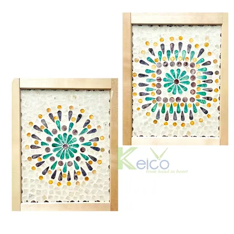 Rattan Export Special Design Rectangle Wood and Mother of Pearl Hanging Picture from KC23121501 - REX-8423091312-1-1