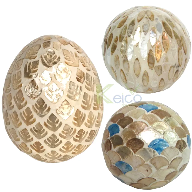 Rattan Export High Quality Luxurious Mother of pearl Easter/ Christmas Eggs KC23112401 - REX-8423091516-1