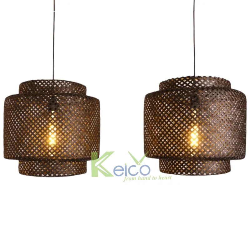 Rattan Export Lampada a sospensione in bambù nero 55×50 37×40 25×20 cm - REX-KC23112102