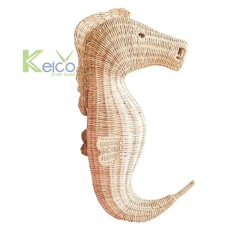 Rattan Export Wicker Rattan Animal Wall Hangings Seahorse Wall Decoration KC23111303 - REX-8423081735-2