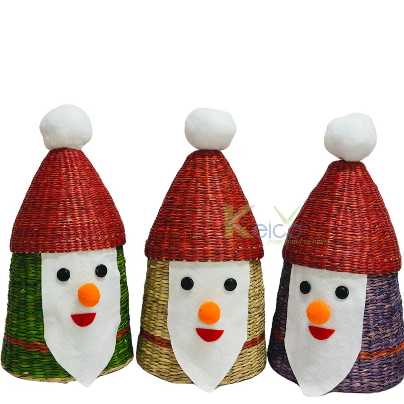 Rattan Export Cesto Babbo Natale in erba marina con colore personalizzabile KC23110702 - REX-K2392502-1-1