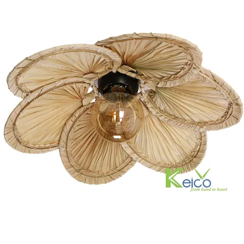 Rattan Export Natural Palm Leaf Pendant Light D45xH15cm - REX-K23102402