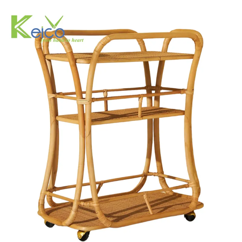 Rattan Export Rattan Rectangle 3-Tier Bart Cart - REX-K2393003