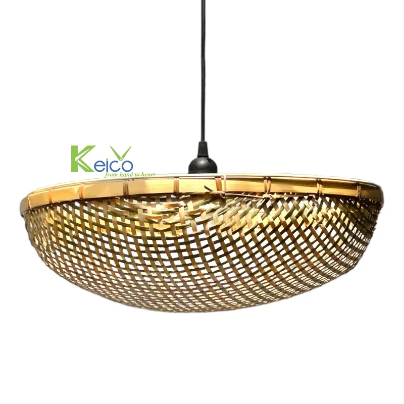 Rattan Export Đèn thả tre màu tự nhiên D55cm - REX-K2392302