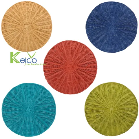 Rattan Export Colorful Circle Rattan Wall Decoration Rattan Placemat 202309221988 - REX-2309121999-1