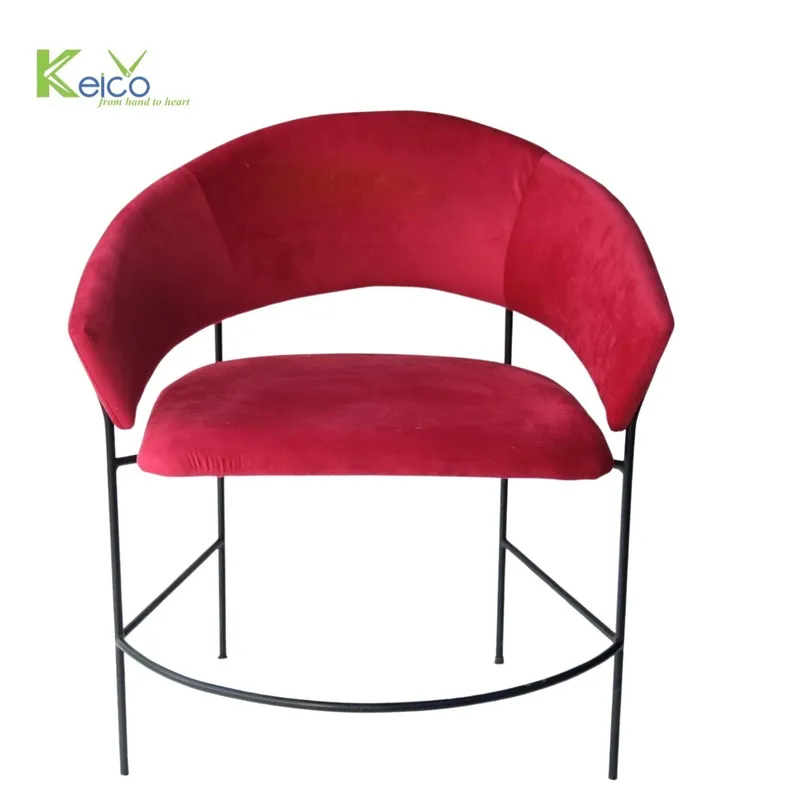 Rattan Export Ghế bar có tựa lưng bọc nhung gân đỏ - REX-423091411