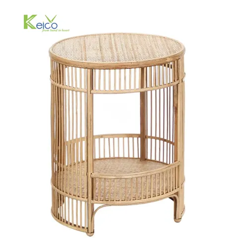 Rattan Export Round Rattan Side Table, Lower Shelf 2309121990 - REX-8423081542-1