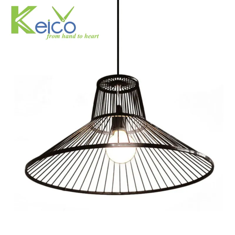 Rattan Export Lampada a sospensione in bambù nero a forma conica - REX-8423090815