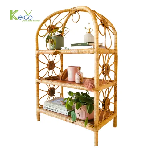 Rattan Export Vintage Wicker Arch 3 Tier Shelf, Rattan woven - REX-2308311993