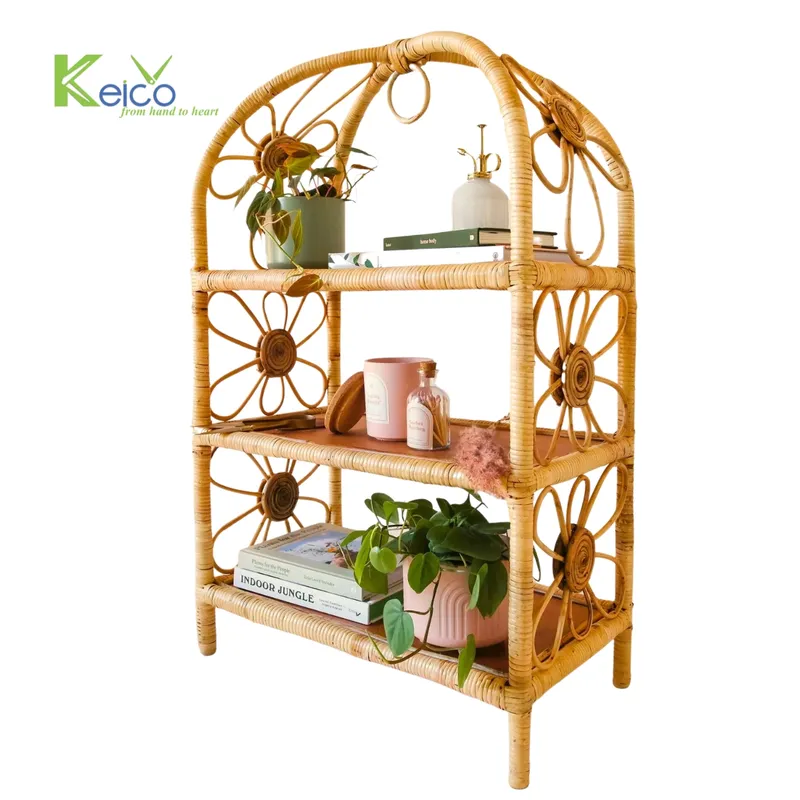 Rattan Export Vintage Wicker Arch 3 Tier Shelf, Rattan woven - REX-2308311993