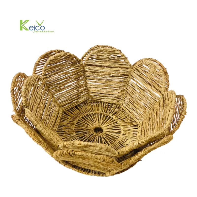 Rattan Export Blumenförmiger handgeflochtener Jutekorb - REX-2308241988