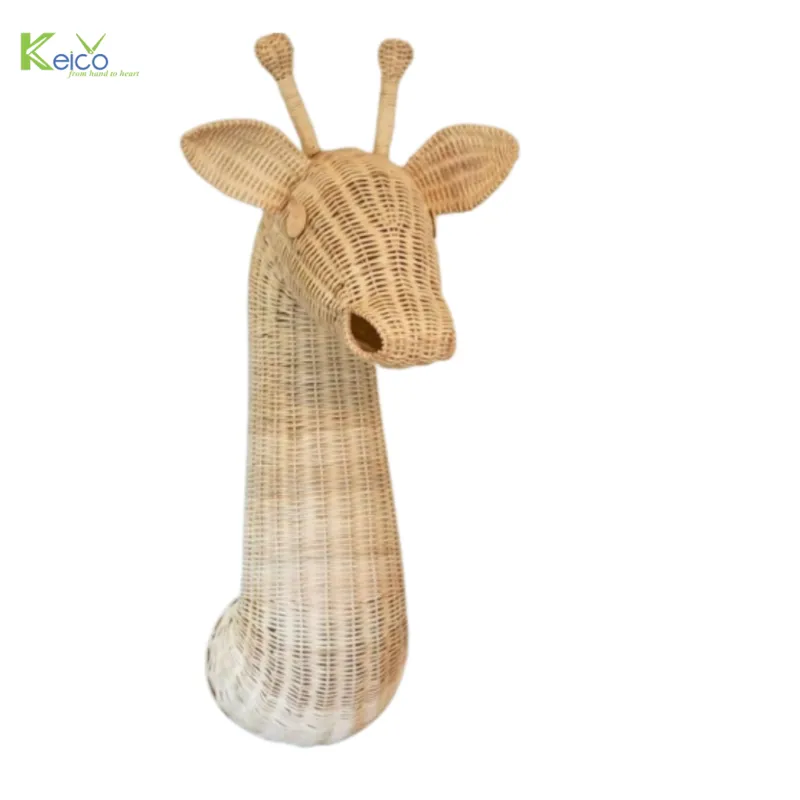 Rattan Export Decoración de pared con cabeza de jirafa de ratán hecha a mano - REX-8423081733