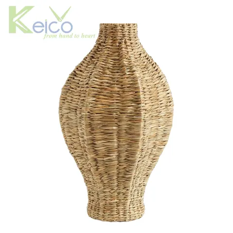 Rattan Export Hand-made seagrass flower vase with star fruit shape for decor - REX-8423150836