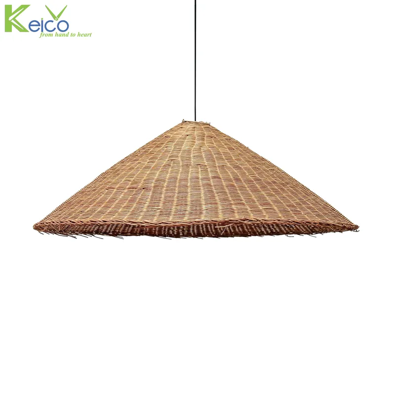Rattan Export Lampada a sospensione conica in vimini per decorazione casa - REX-8423110801