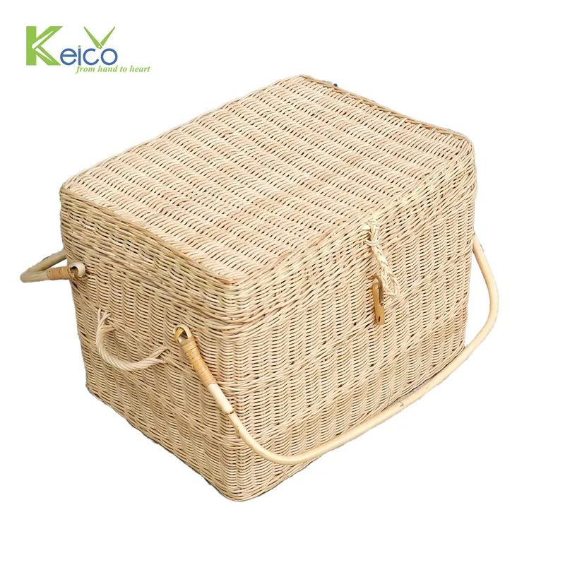 Rattan Export Cesta de picnic de mimbre al por mayor 40x35x45cm, fabricada en Vietnam - REX-8423072353