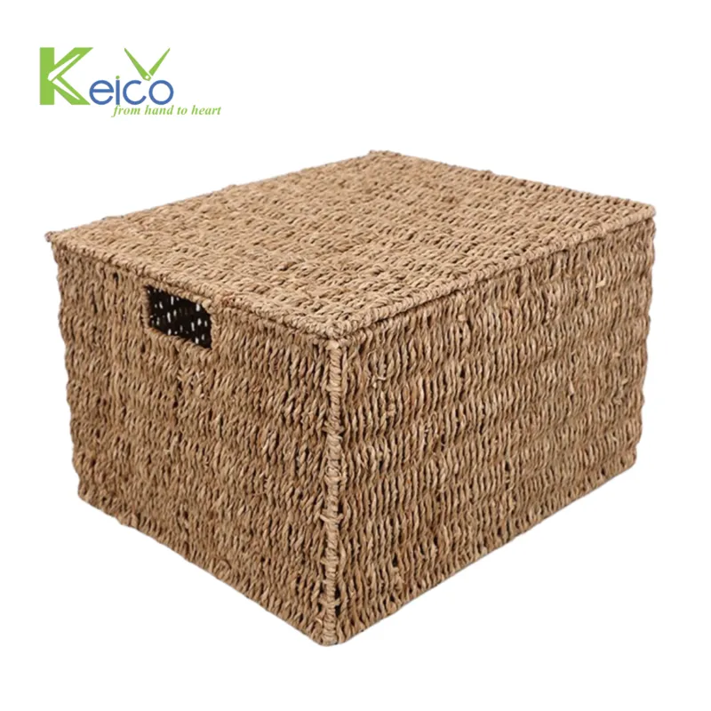 Rattan Export Wholesale natural seagrass storage basket made in Vietnam - REX-8423071917