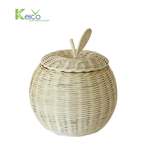 Rattan Export Giỏ mây trang trí hình táo trắng 25×30 cm sản xuất tại Việt Nam - REX-8423071750