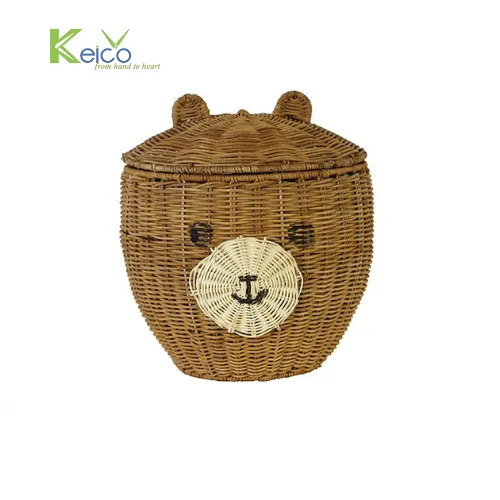 Rattan Export Cesto decorativo in rattan a forma di orsacchiotto per bebé 25x27cm all'ingrosso, prodotto in Vietnam - REX-8423071749