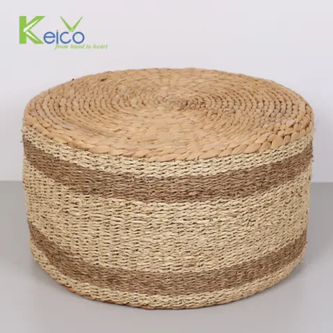 Rattan Export Cheap price rustic water hyacinth pouf 58×30 cm made in Vietnam - REX-8423071721