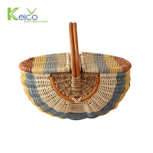 Rattan Export New design rattan picnic basket small size 36x25x32 cm made in Vietnam - REX-8423071444