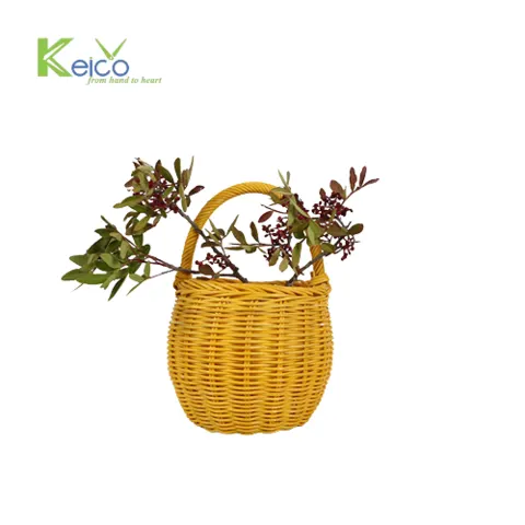 Rattan Export Best selling rattan yellow decorative basket 15x13x22cm made in Vietnam - REX-8423071245