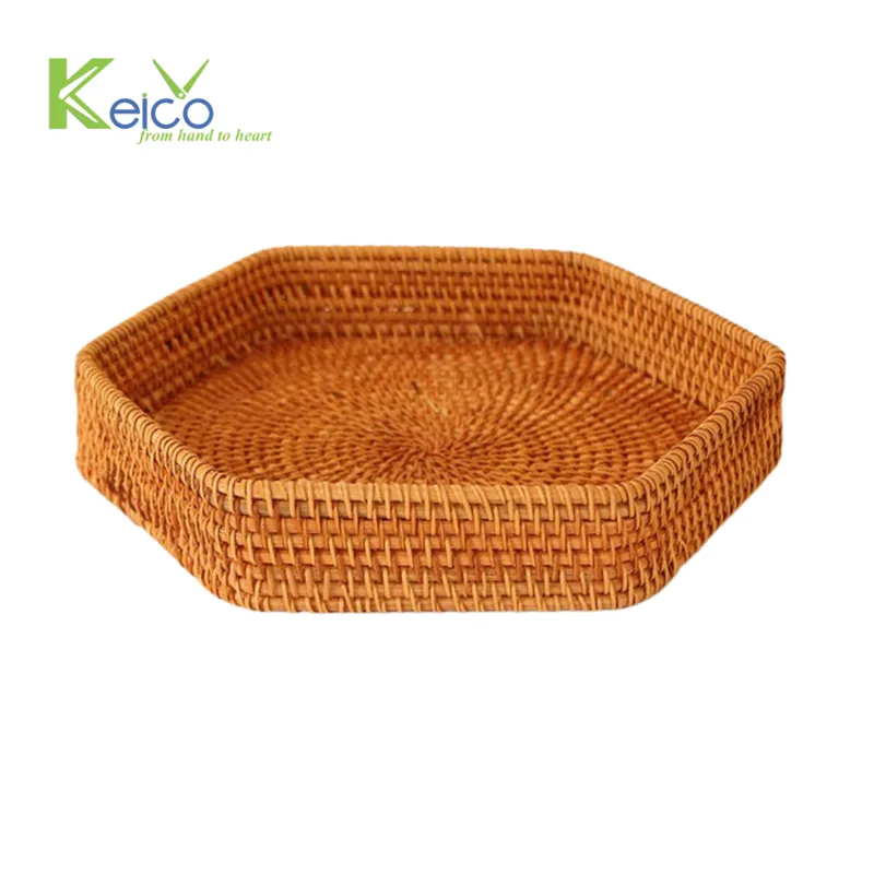 Rattan Export Giỏ trang trí mây hình lục giác bán sỉ, tùy chỉnh kích thước, sản xuất tại Việt Nam - REX-8423070619