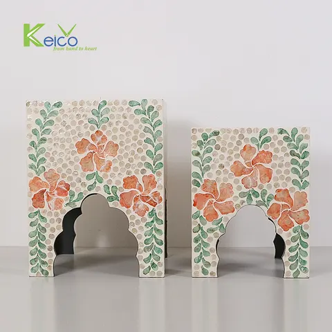 Rattan Export Vietnam natural mother of pearl side table for decoration - REX-8423070255