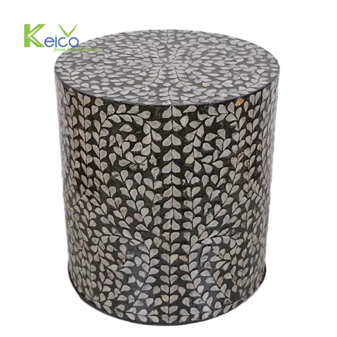 Rattan Export Mother of pearl side table vintage - REX-8423070252