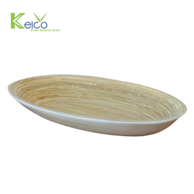 Rattan Export Piatto decorativo in bambù bianco all'ingrosso, prodotto in Vietnam - REX-8423062618