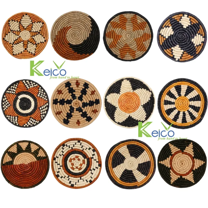 Rattan Export Customize size tone brown, orange, yellow seagrass wall decoration made in Vietnam - REX-8423062625