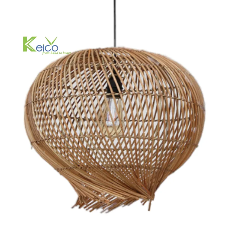 Rattan Export Pendelleuchte 45×30 cm für den Großhandel, hergestellt in Vietnam - REX-8423061609