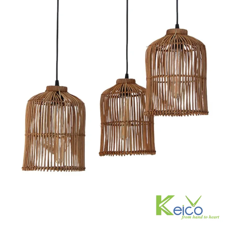 Rattan Export Lámpara colgante de ratán natural 20×27 cm, fabricada en Vietnam - REX-8423061607